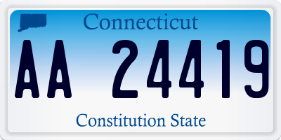 CT license plate AA24419