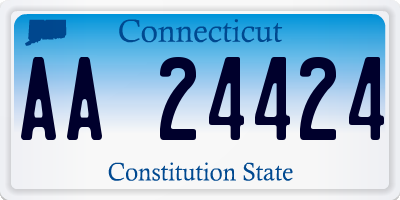 CT license plate AA24424