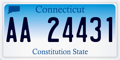 CT license plate AA24431