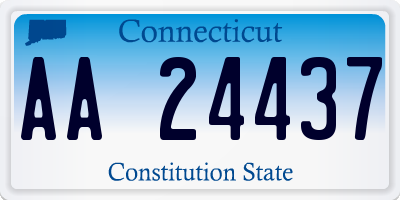 CT license plate AA24437