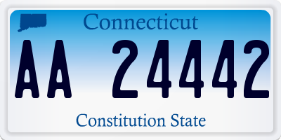 CT license plate AA24442