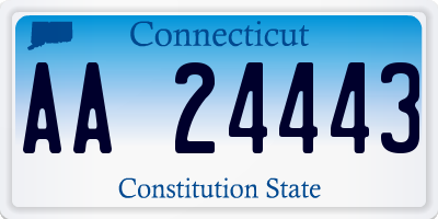 CT license plate AA24443