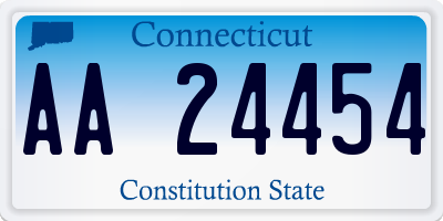 CT license plate AA24454