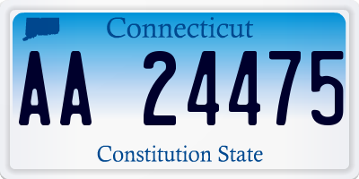 CT license plate AA24475