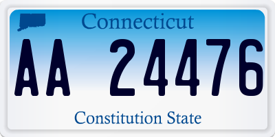 CT license plate AA24476