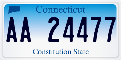 CT license plate AA24477