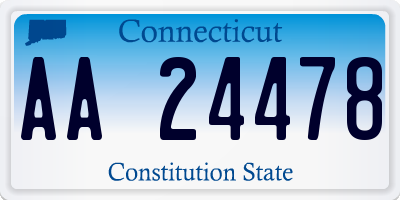 CT license plate AA24478