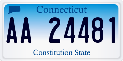 CT license plate AA24481