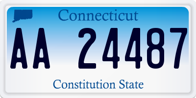 CT license plate AA24487