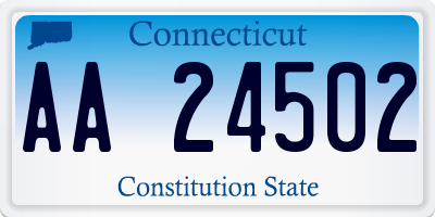 CT license plate AA24502