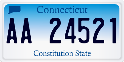 CT license plate AA24521