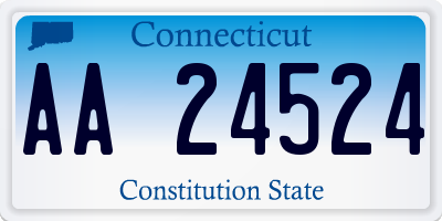 CT license plate AA24524