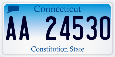 CT license plate AA24530