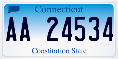 CT license plate AA24534