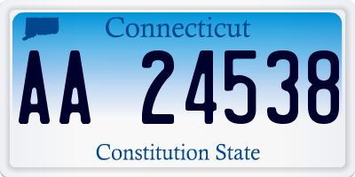 CT license plate AA24538