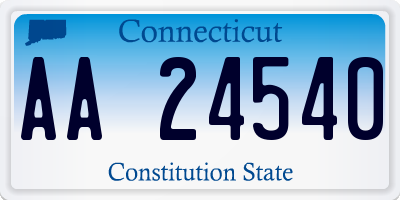CT license plate AA24540