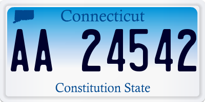 CT license plate AA24542