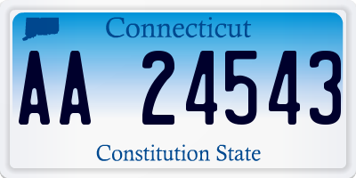 CT license plate AA24543