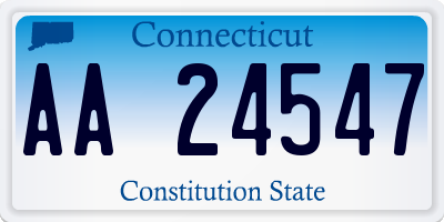 CT license plate AA24547