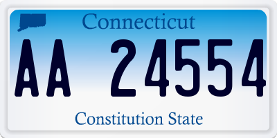 CT license plate AA24554