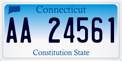 CT license plate AA24561
