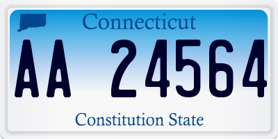 CT license plate AA24564