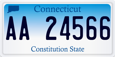 CT license plate AA24566