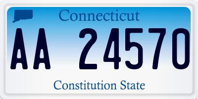 CT license plate AA24570
