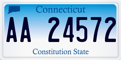 CT license plate AA24572