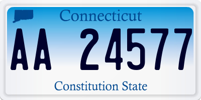 CT license plate AA24577