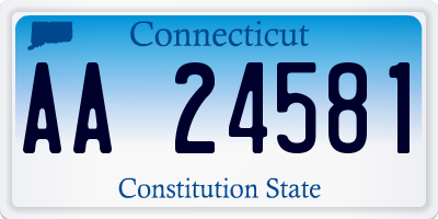 CT license plate AA24581