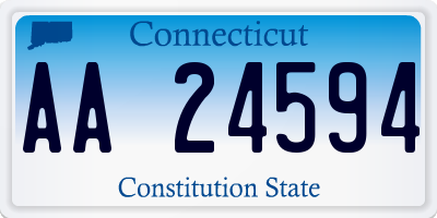 CT license plate AA24594