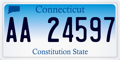 CT license plate AA24597
