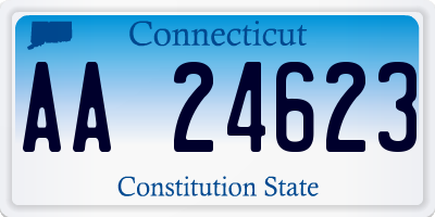 CT license plate AA24623