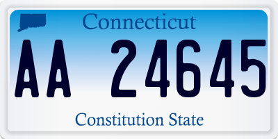 CT license plate AA24645