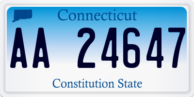 CT license plate AA24647