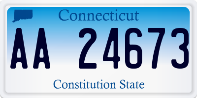 CT license plate AA24673