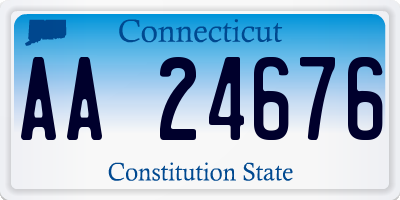 CT license plate AA24676