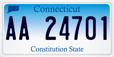 CT license plate AA24701