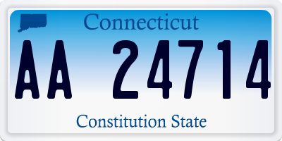 CT license plate AA24714