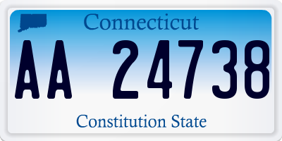 CT license plate AA24738