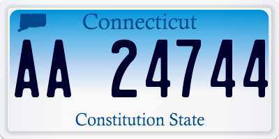 CT license plate AA24744