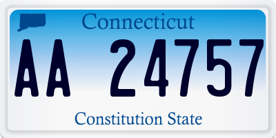 CT license plate AA24757