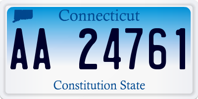 CT license plate AA24761