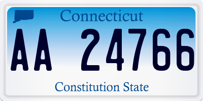 CT license plate AA24766