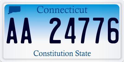 CT license plate AA24776