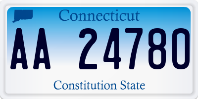 CT license plate AA24780