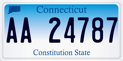 CT license plate AA24787