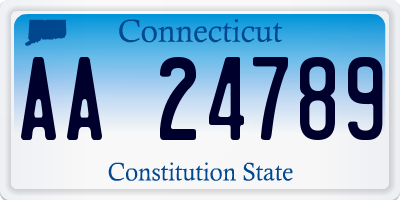 CT license plate AA24789