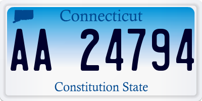 CT license plate AA24794